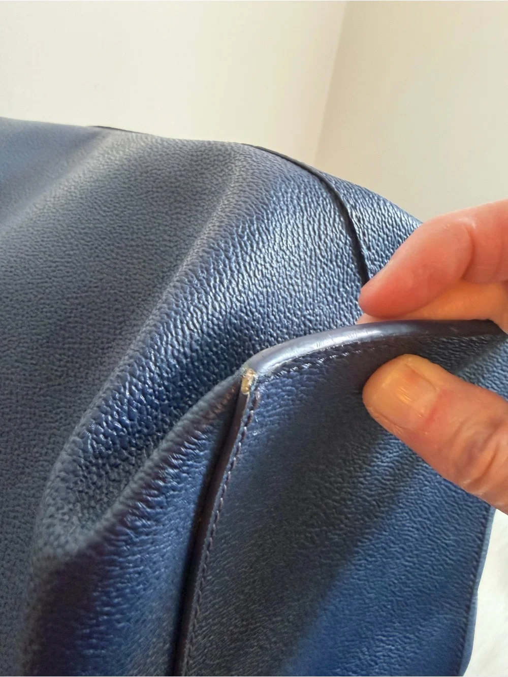 Tory Burch Pebbled Leather Shoulder Tote Shopper Bag Purse in Blue